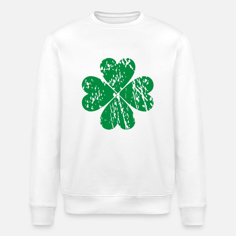 Irish clover de - Stanley/Stella Unisex Bio-Sweatshirt ROLLER - Weiß