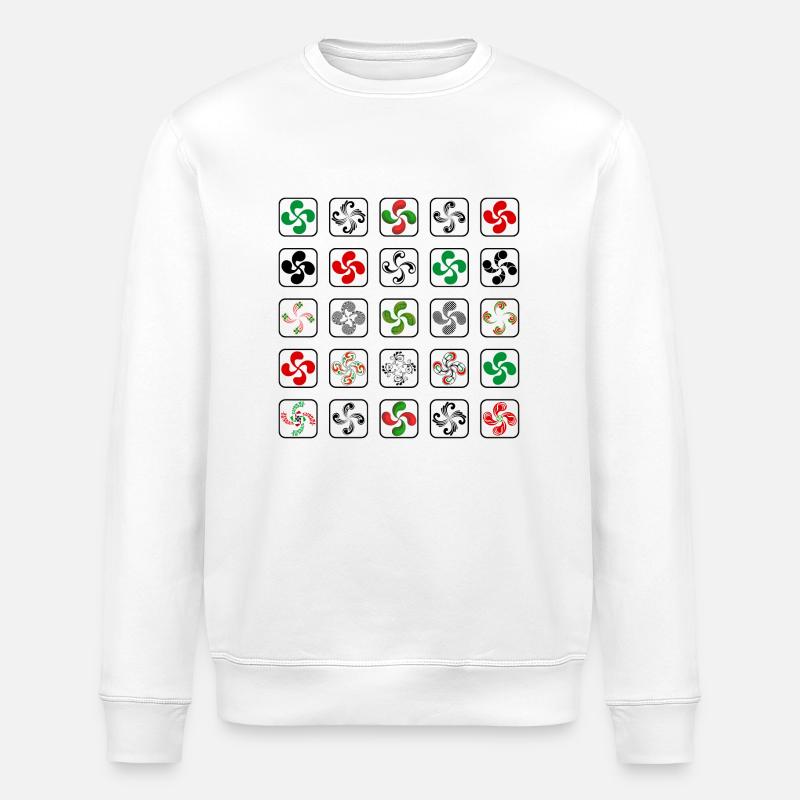 Croix du Pays Basque - Sweat bio ROLLER Stanley/Stella Unisexe - blanc