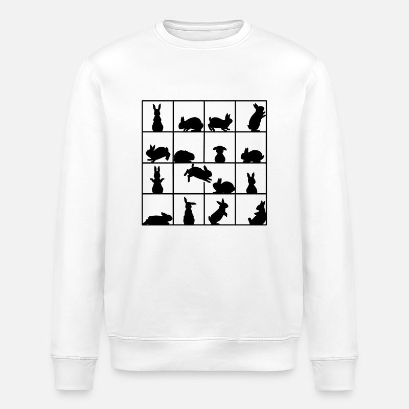 Rabbit cube - Stanley/Stella ROLLER Unisex Organic Sweatshirt - white