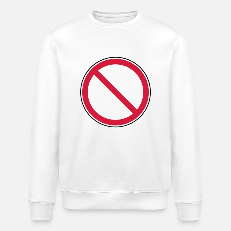 prohibition_sign - Stanley/Stella Unisex Bio-Sweatshirt ROLLER - Weiß
