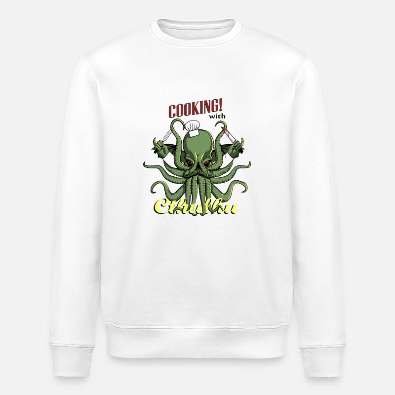 Kochen mit Cthulhu! - Stanley/Stella Unisex Bio-Sweatshirt ROLLER - Weiß