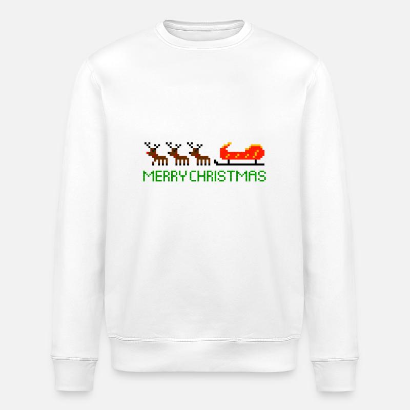 Rentiere mit Schlitten - Stanley/Stella Unisex Bio-Sweatshirt ROLLER - Weiß