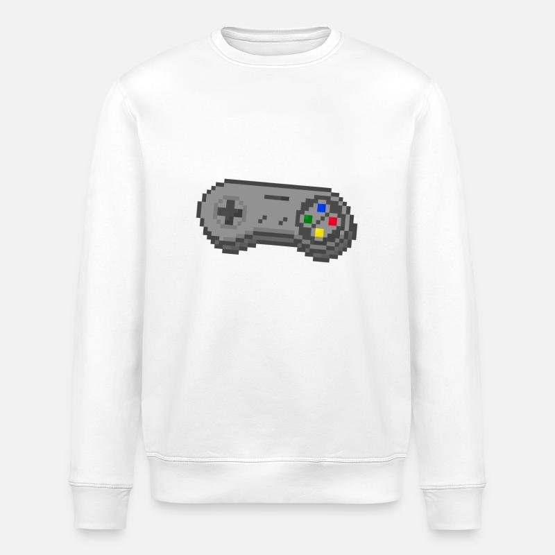 3D Snes controller - Stanley/Stella ROLLER Unisex Organic Sweatshirt - white