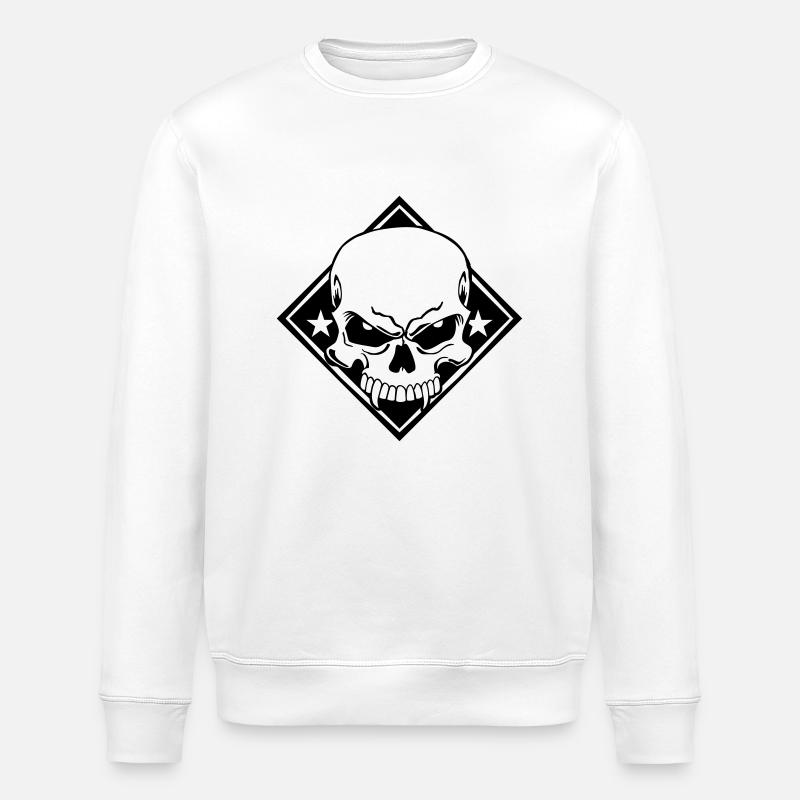 Evil Skull - Sweat bio ROLLER Stanley/Stella Unisexe - blanc