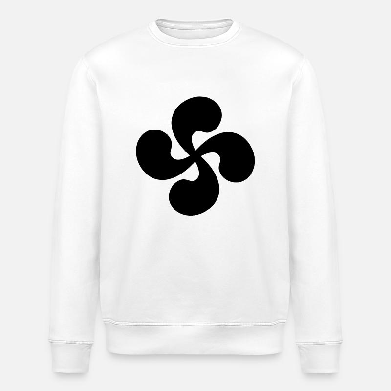 Croix Basque seul Noire - Sweat bio ROLLER Stanley/Stella Unisexe - blanc