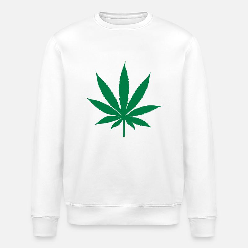 Feuille de cannabis - Sweat bio ROLLER Stanley/Stella Unisexe - blanc