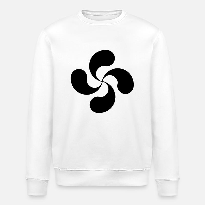 Baskische Kreuz oldshool lauburu - Stanley/Stella Unisex Bio-Sweatshirt ROLLER - Weiß
