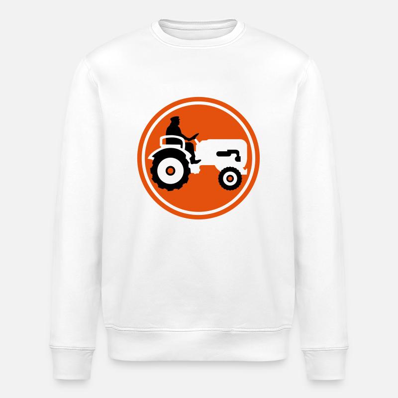 bauer_mit_traktor_032013_a_2c - Stanley/Stella Unisex Bio-Sweatshirt ROLLER - Weiß
