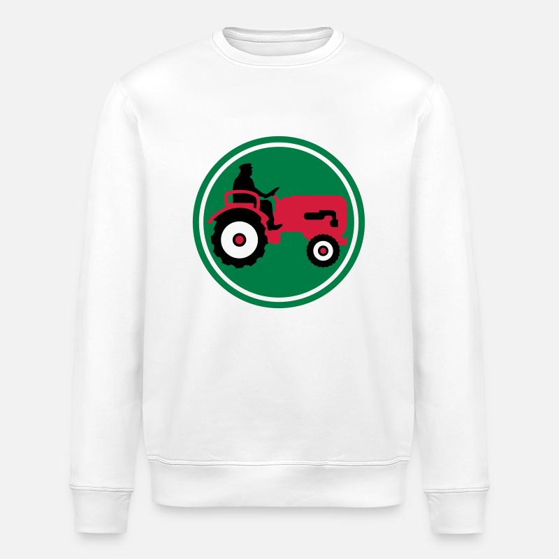 bauer_mit_traktor_032013_a_3c - Stanley/Stella Unisex Bio-Sweatshirt ROLLER - Weiß