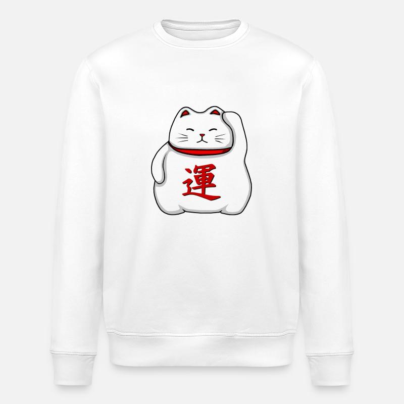 Maneki-neko - Stanley/Stella Unisex Bio-Sweatshirt ROLLER - Weiß