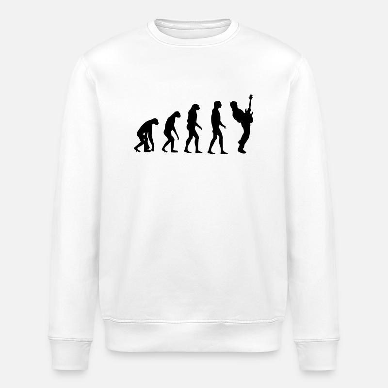 bass player evolution - Stanley/Stella Unisex Bio-Sweatshirt ROLLER - Weiß