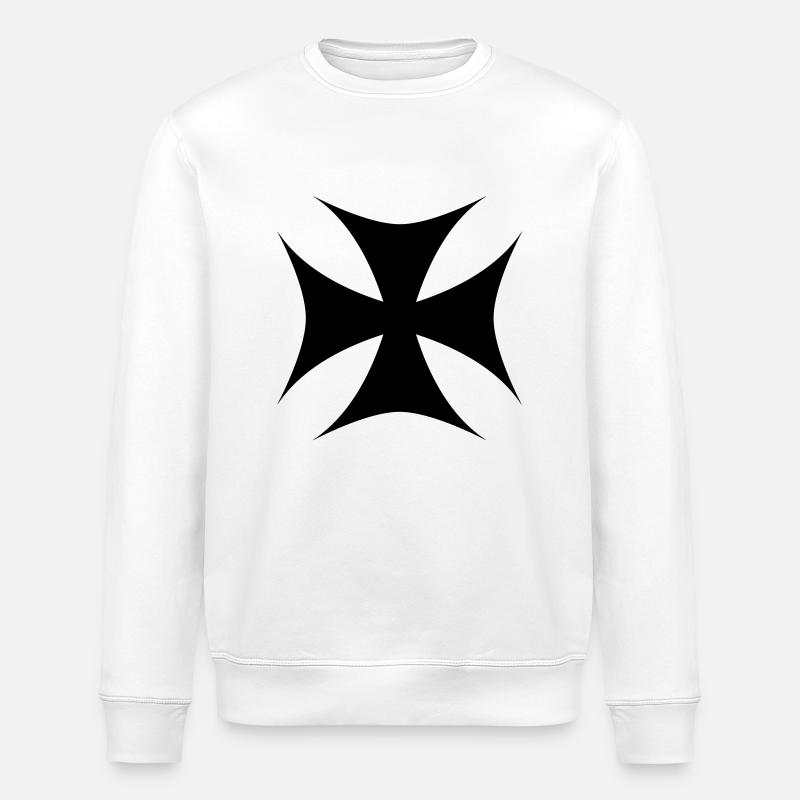 Templar Cross - Stanley/Stella ROLLER Unisex Organic Sweatshirt - white