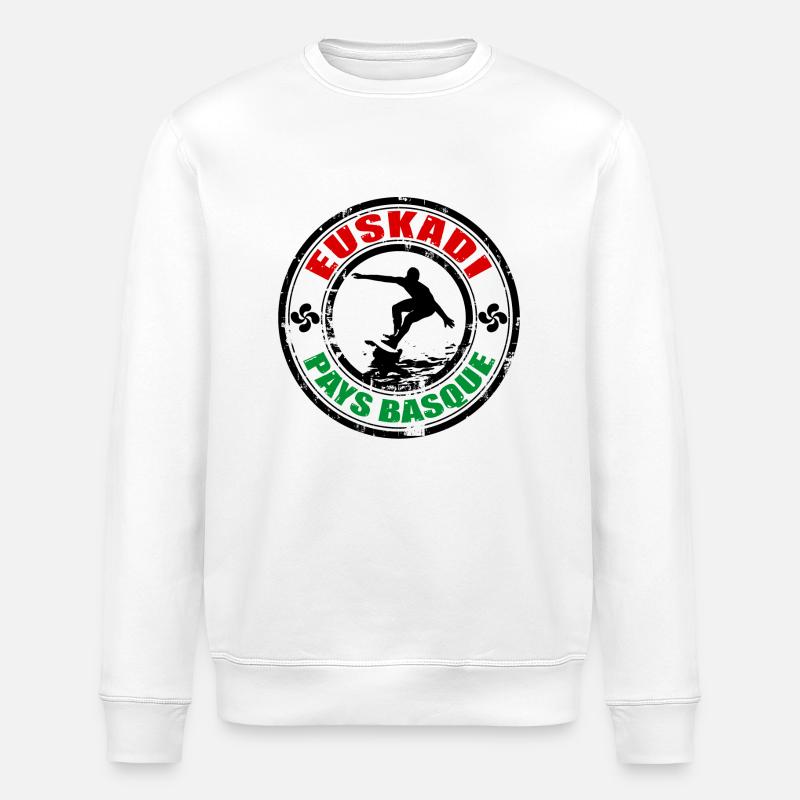 basque surfing - Sweat bio ROLLER Stanley/Stella Unisexe - blanc