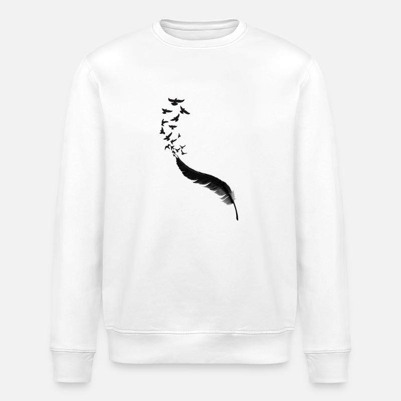 Feder Vögel - Stanley/Stella Unisex Bio-Sweatshirt ROLLER - Weiß