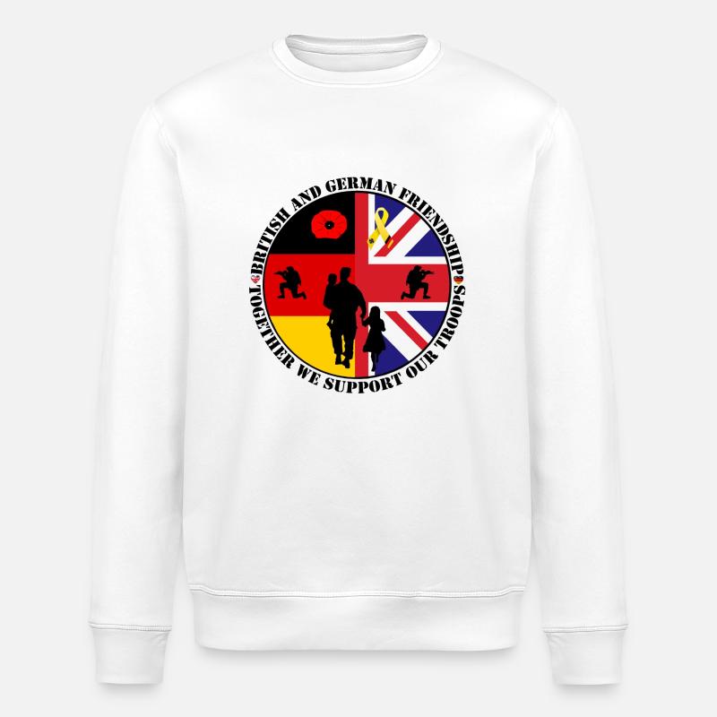 german_british_friedship - Stanley/Stella ROLLER Unisex Organic Sweatshirt - white