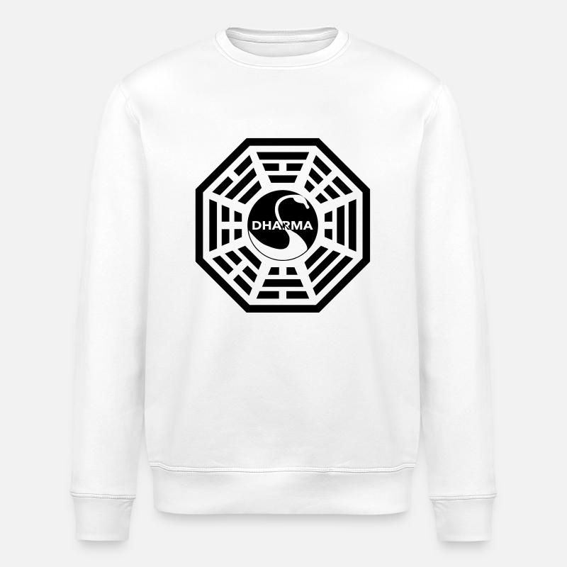 Dharma Symbol - Stanley/Stella ROLLER Unisex Organic Sweatshirt - white