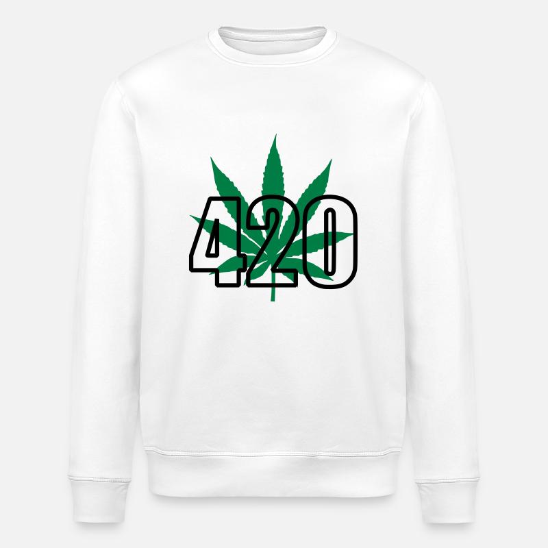 cannabis 420 - Sweat bio ROLLER Stanley/Stella Unisexe - blanc