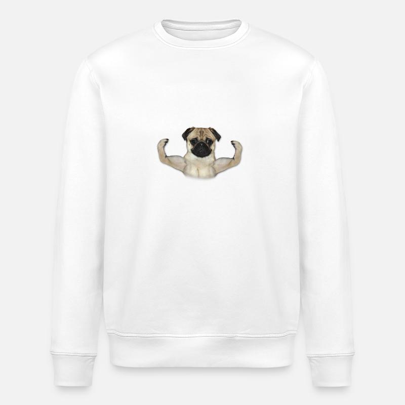 Mops Living Legend - Stanley/Stella Unisex Bio-Sweatshirt ROLLER - Weiß