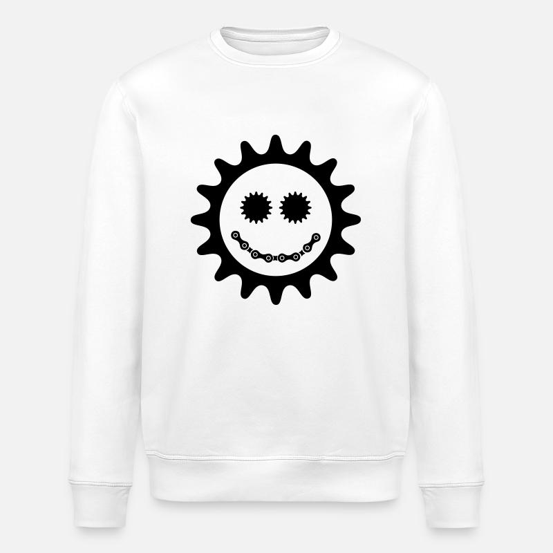 Bike Smiley - Stanley/Stella Unisex Bio-Sweatshirt ROLLER - Weiß