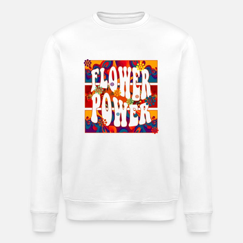 flower power feeling - Stanley/Stella Unisex Bio-Sweatshirt ROLLER - Weiß
