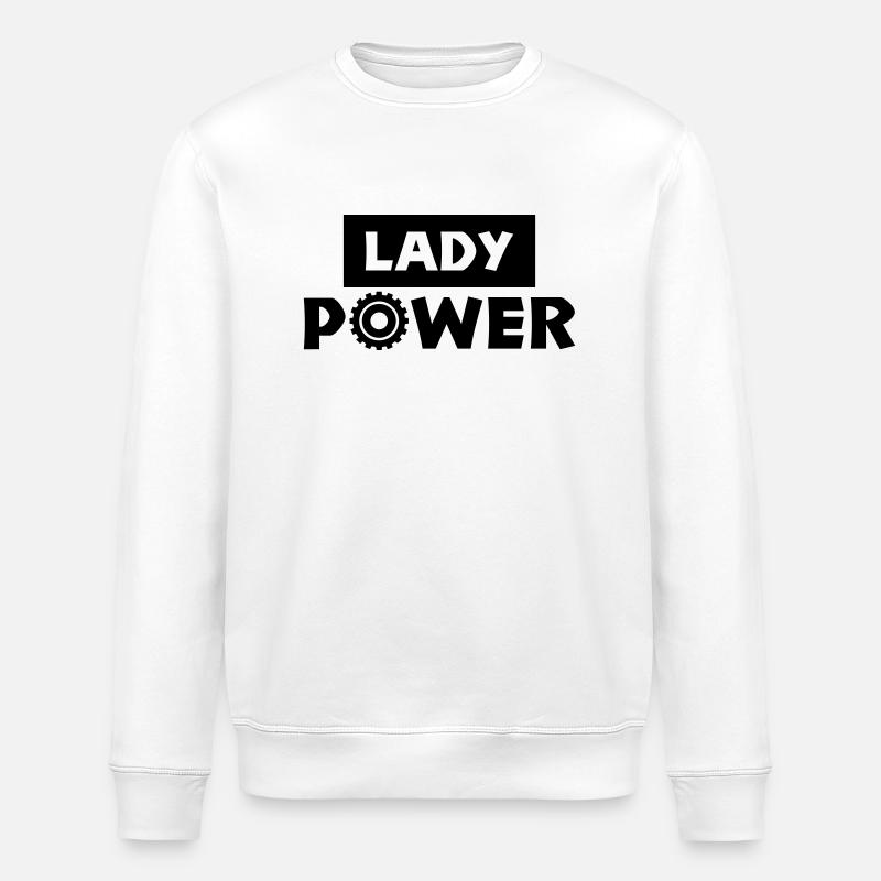 lady power - Stanley/Stella ROLLER Unisex Organic Sweatshirt - white