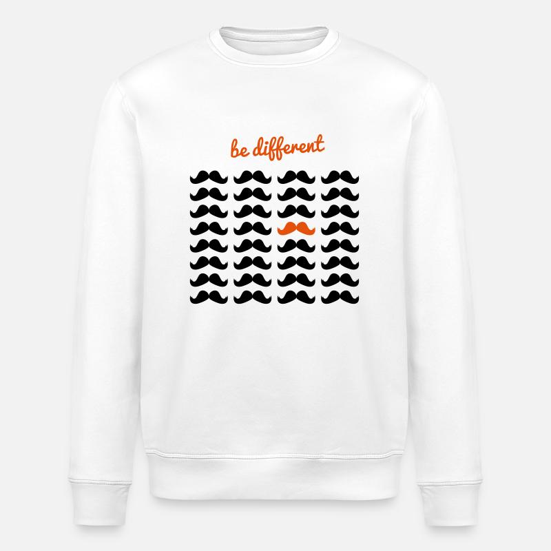 Be Different - Moustaches - Stanley/Stella Unisex Bio-Sweatshirt ROLLER - Weiß
