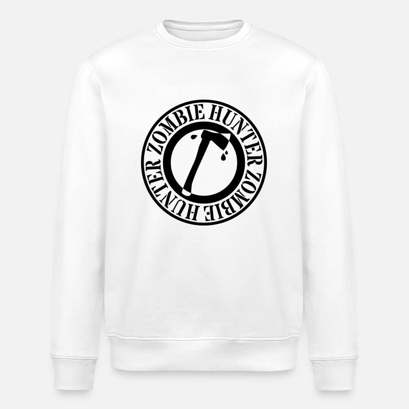 zombie hunter - Stanley/Stella ROLLER Unisex Organic Sweatshirt - white