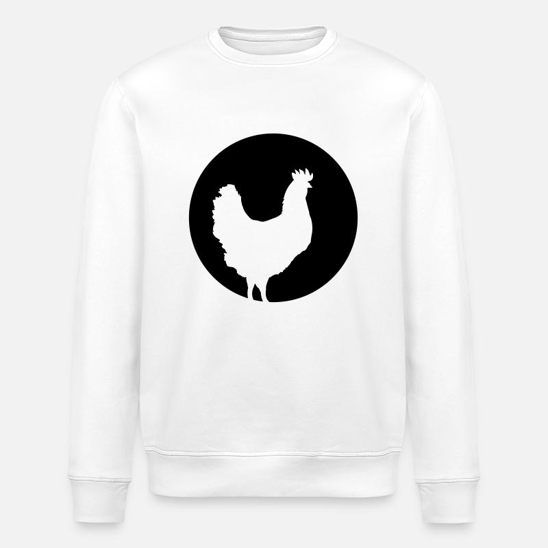 huhn_bei_vollmond - Stanley/Stella Unisex Bio-Sweatshirt ROLLER - Weiß