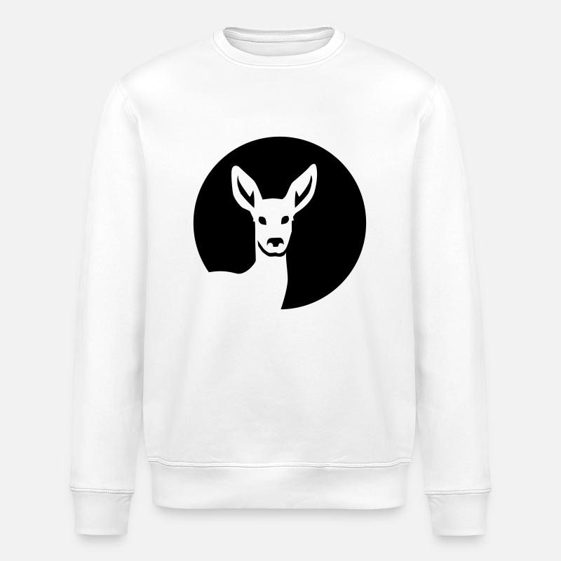 Chevreuil - Sweat bio ROLLER Stanley/Stella Unisexe - blanc