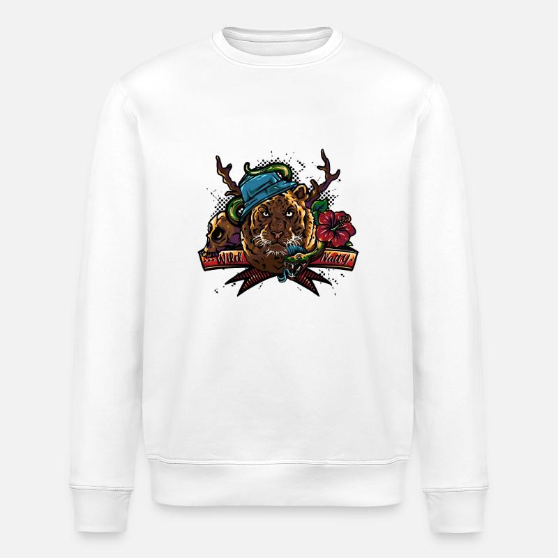 Wild Natty - Sweat bio ROLLER Stanley/Stella Unisexe - blanc