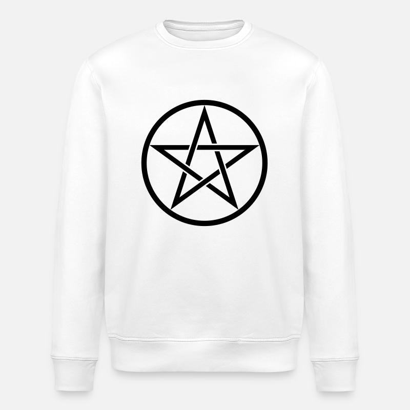 Pentacle Symbol 2 (Vector) - Stanley/Stella ROLLER Unisex Organic Sweatshirt - white
