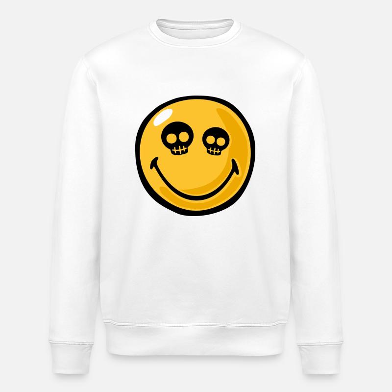 Smiley skull eyes - Sweat bio ROLLER Stanley/Stella Unisexe - blanc