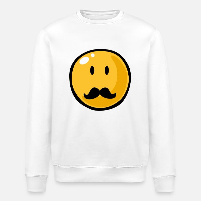 Smiley Mustache - Stanley/Stella Unisex Bio-Sweatshirt ROLLER - Weiß