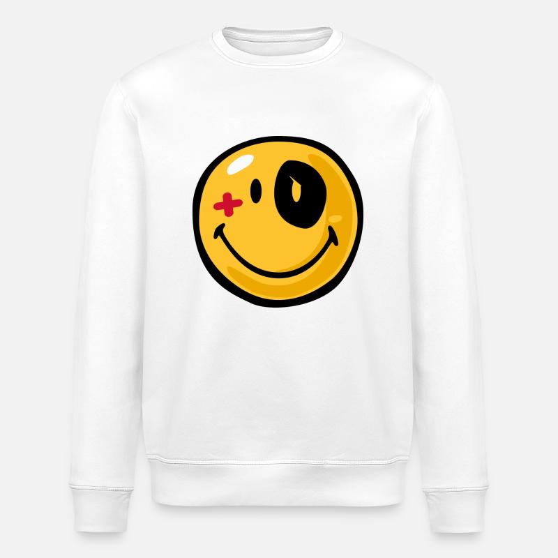 Smiley black eyed - Stanley/Stella Unisex Bio-Sweatshirt ROLLER - Weiß