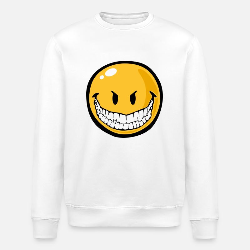 Smiley evil grin - Stanley/Stella Unisex Bio-Sweatshirt ROLLER - Weiß