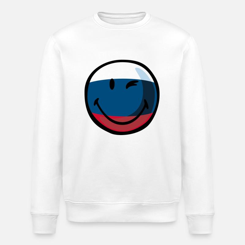 Smiley Russia - Stanley/Stella Unisex Bio-Sweatshirt ROLLER - Weiß