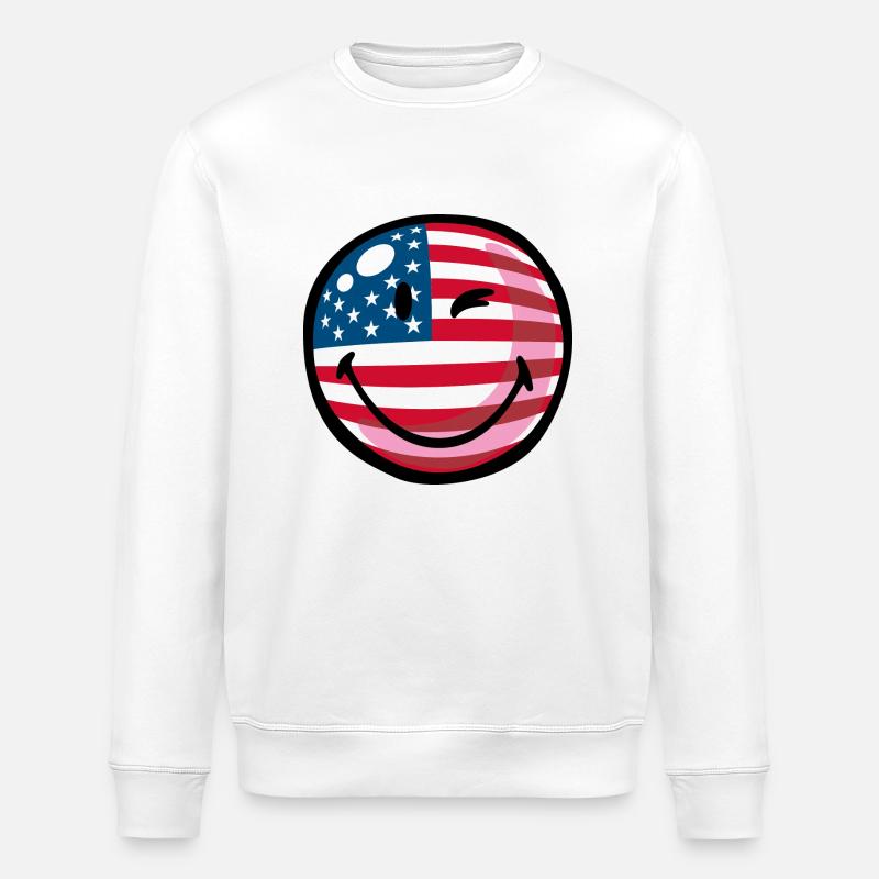 Smiley USA - Stanley/Stella ROLLER Unisex Organic Sweatshirt - white