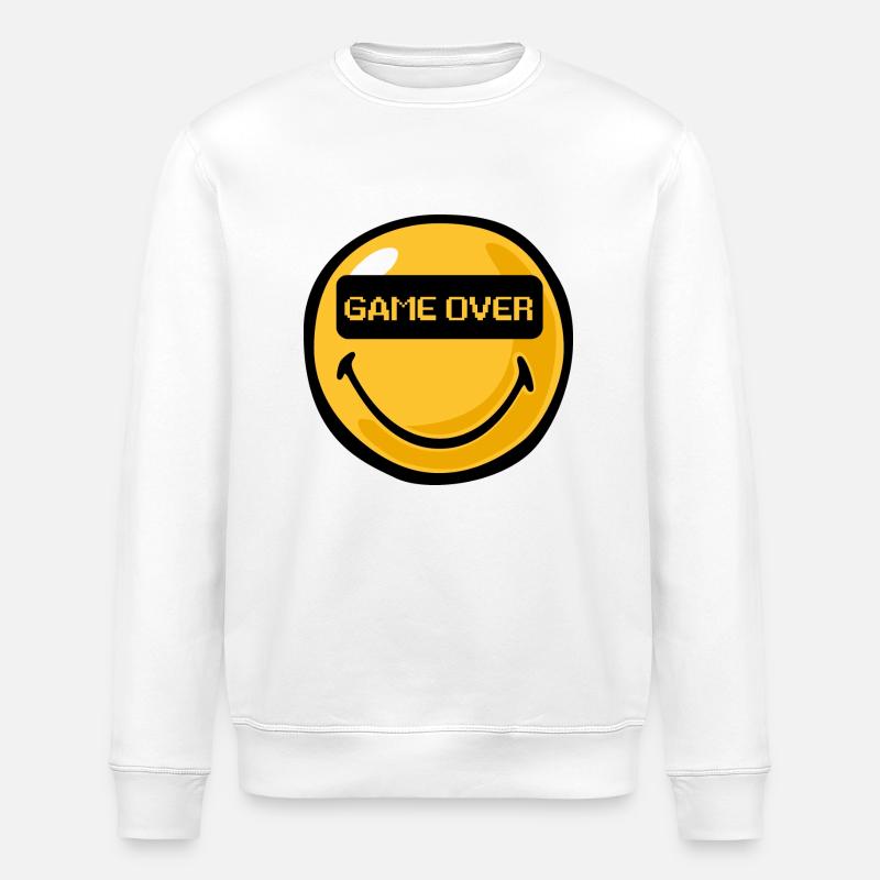 Smiley Game Over - Stanley/Stella ROLLER Unisex Organic Sweatshirt - white
