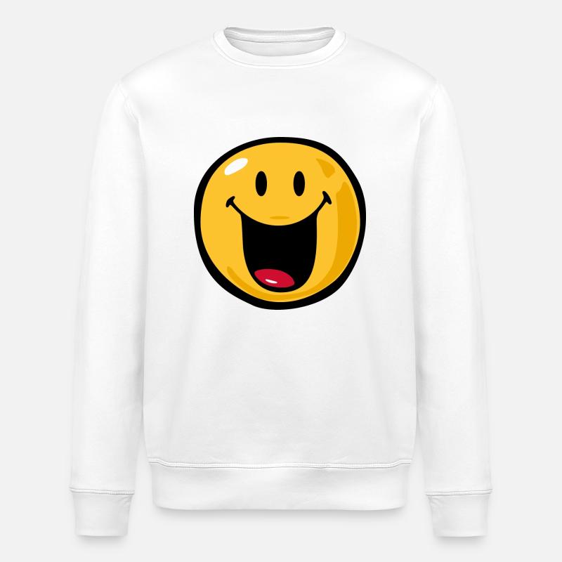 Smiley happy welcome - Stanley/Stella Unisex Bio-Sweatshirt ROLLER - Weiß