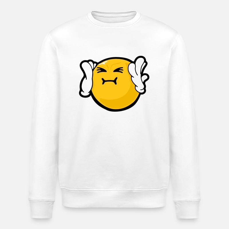 Smiley Anger Harassed - Stanley/Stella Unisex Bio-Sweatshirt ROLLER - Weiß