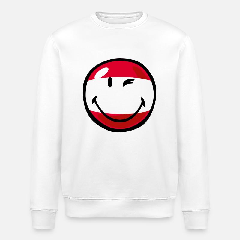 Smiley Flag Austria - Stanley/Stella Unisex Bio-Sweatshirt ROLLER - Weiß