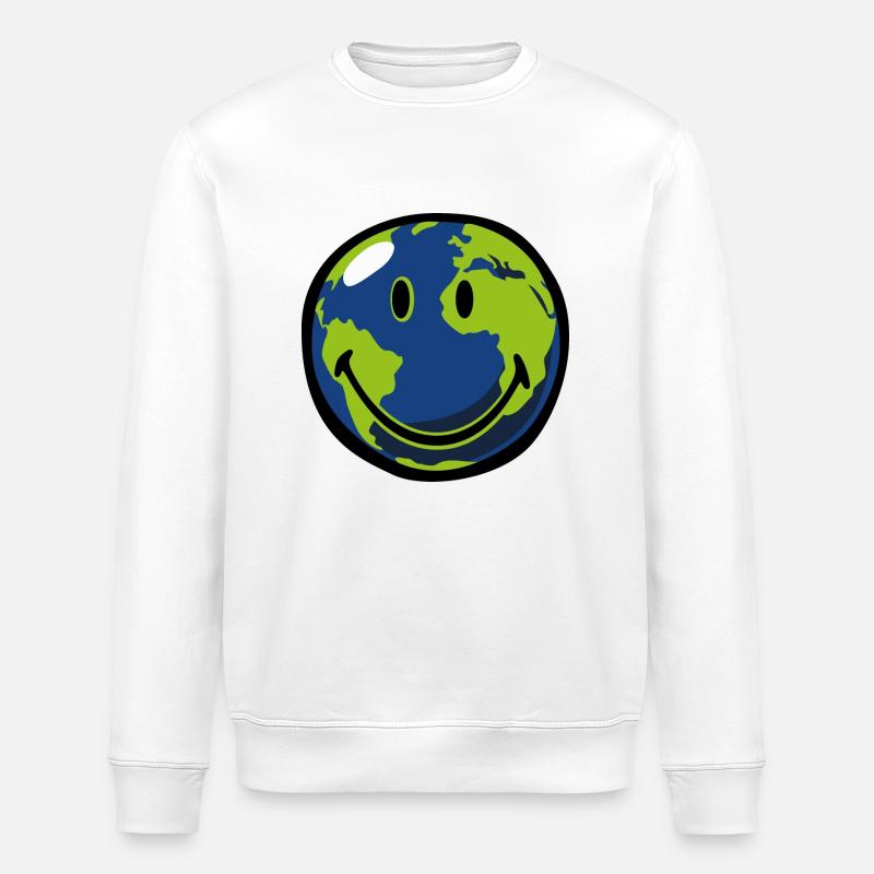 Smiley Earth - Stanley/Stella Unisex Bio-Sweatshirt ROLLER - Weiß