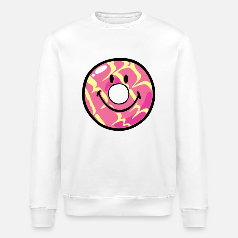 Smiley Donut Vanilla Ripple - Stanley/Stella Unisex Bio-Sweatshirt ROLLER - Weiß