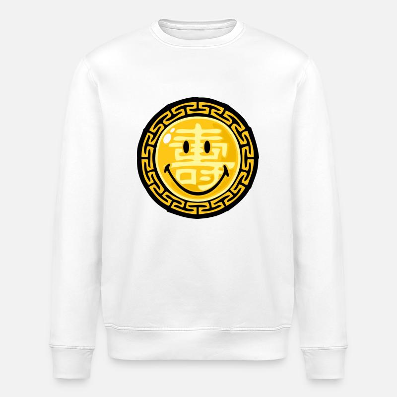 Smiley Chinese Zodiac - Stanley/Stella Unisex Bio-Sweatshirt ROLLER - Weiß