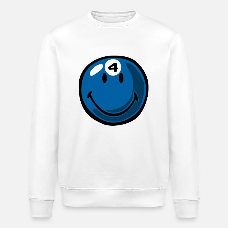 Smiley Pool Ball 4 - Sweat bio ROLLER Stanley/Stella Unisexe - blanc