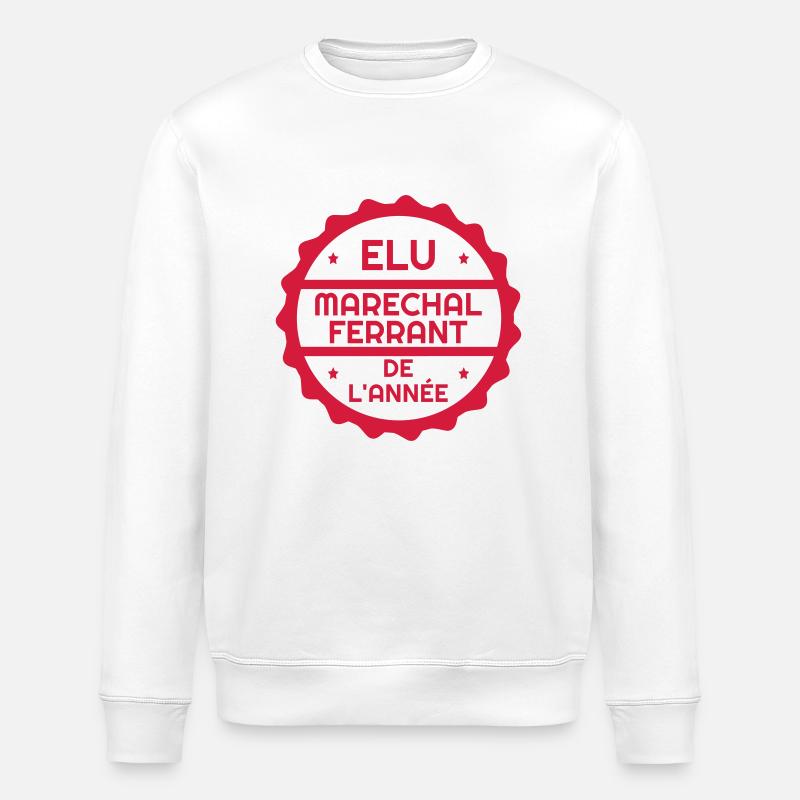 Farrier Hufschmied Maréchal Ferrant Blacksmith - Stanley/Stella ROLLER Unisex Organic Sweatshirt - white