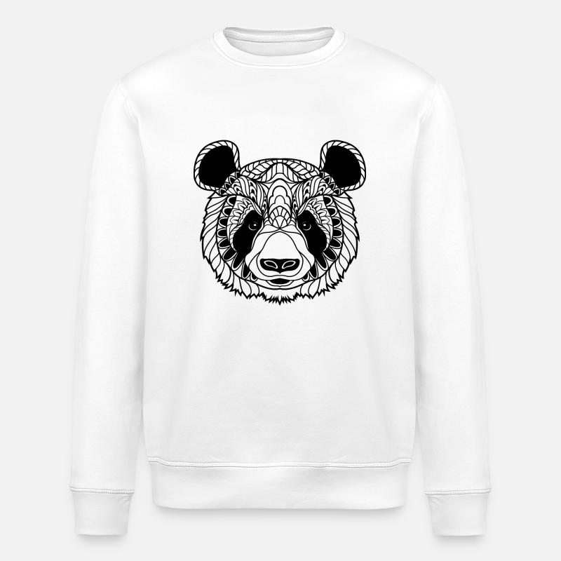 Cute Panda Face Illustration - Sweat bio ROLLER Stanley/Stella Unisexe - blanc