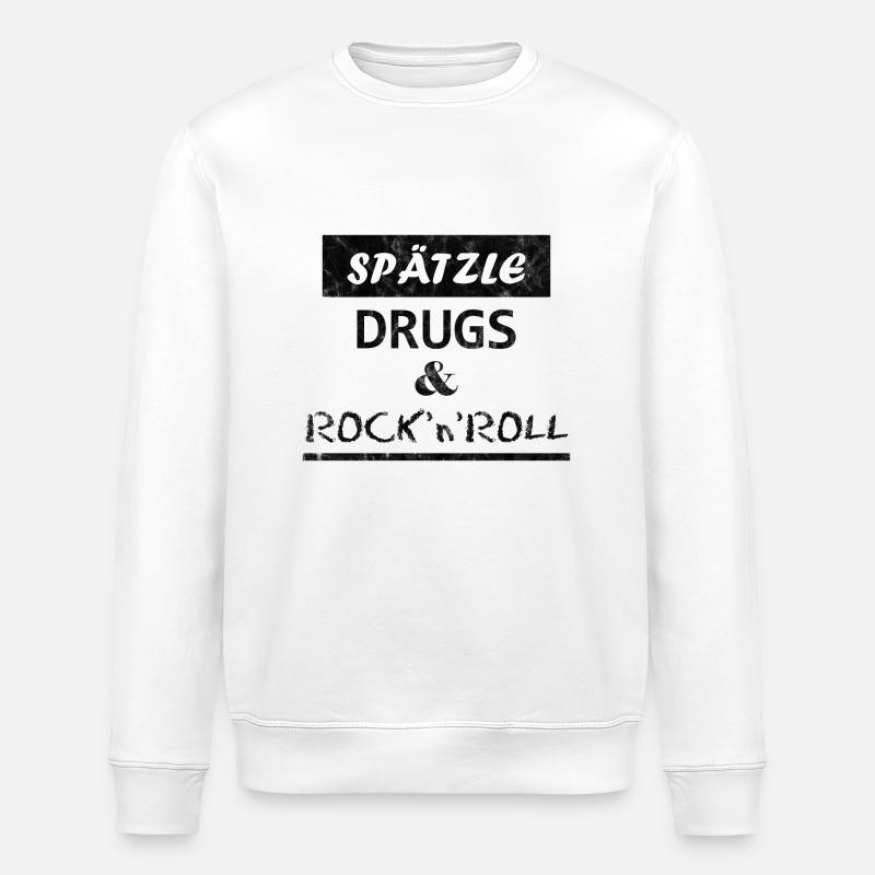 Spätzle Drugs & Rock'n'Roll - Stanley/Stella Unisex Bio-Sweatshirt ROLLER - Weiß
