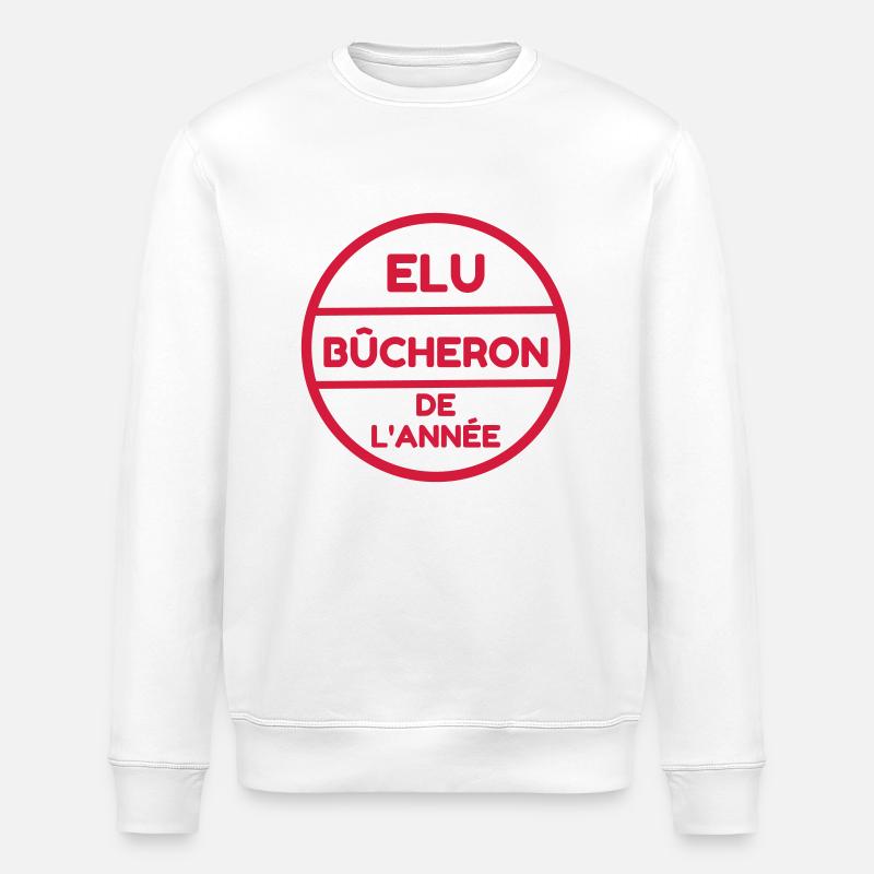 bûcheron / forêt / arbre / bois - Sweat bio ROLLER Stanley/Stella Unisexe - blanc