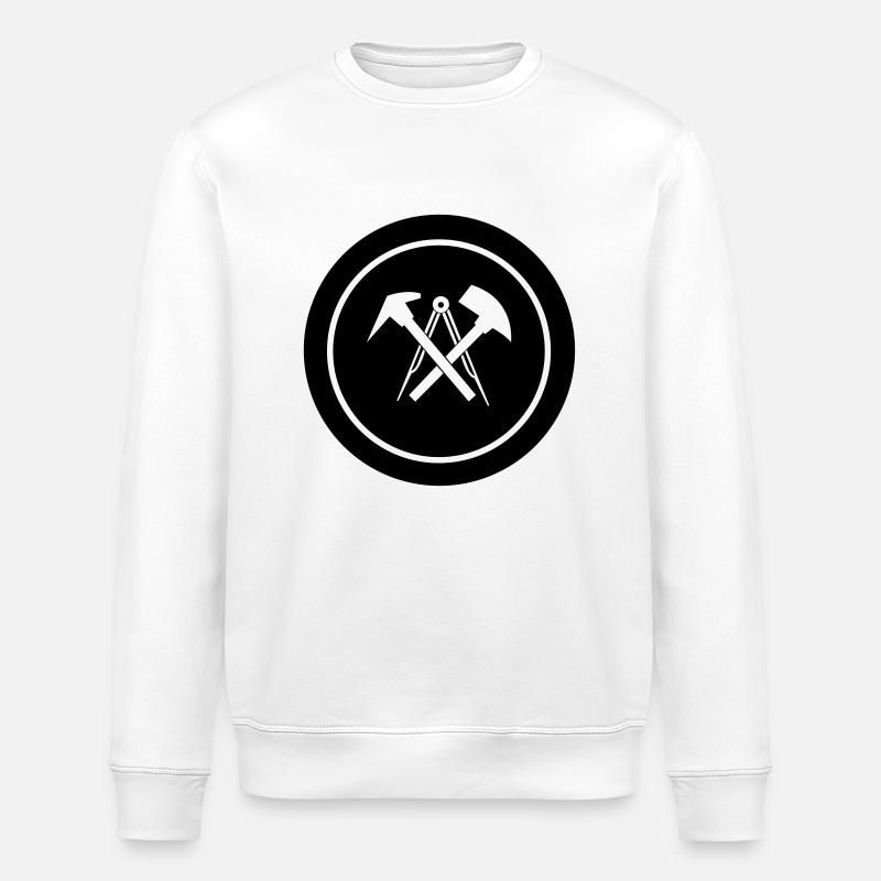 dachdecker_symbol_01 - Stanley/Stella ROLLER Unisex Organic Sweatshirt - white